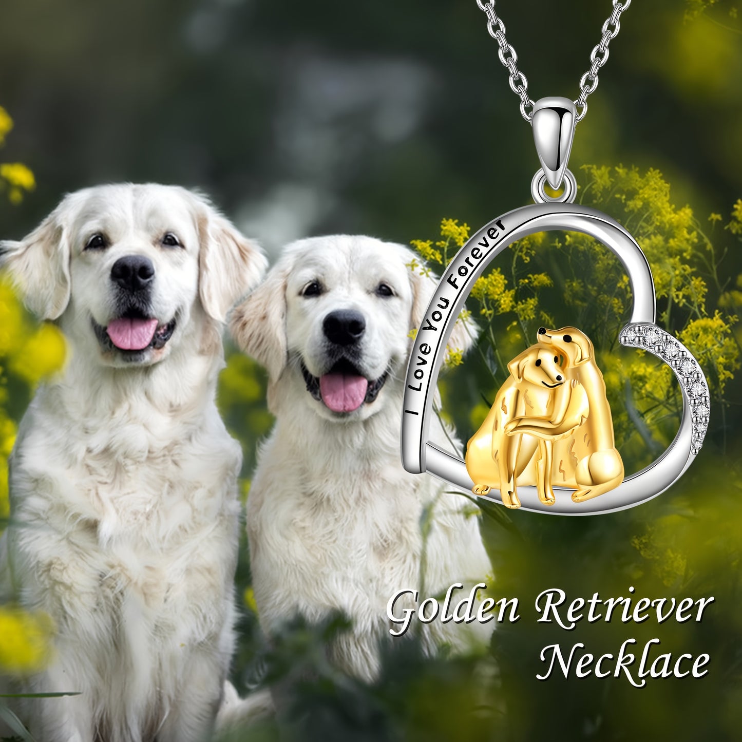Golden Retriever Necklace For Women Sterling Silver Golden Retriever Pendant Dog Jewelry Golden Retriever Gifts For Women Golden Retriever Lovers