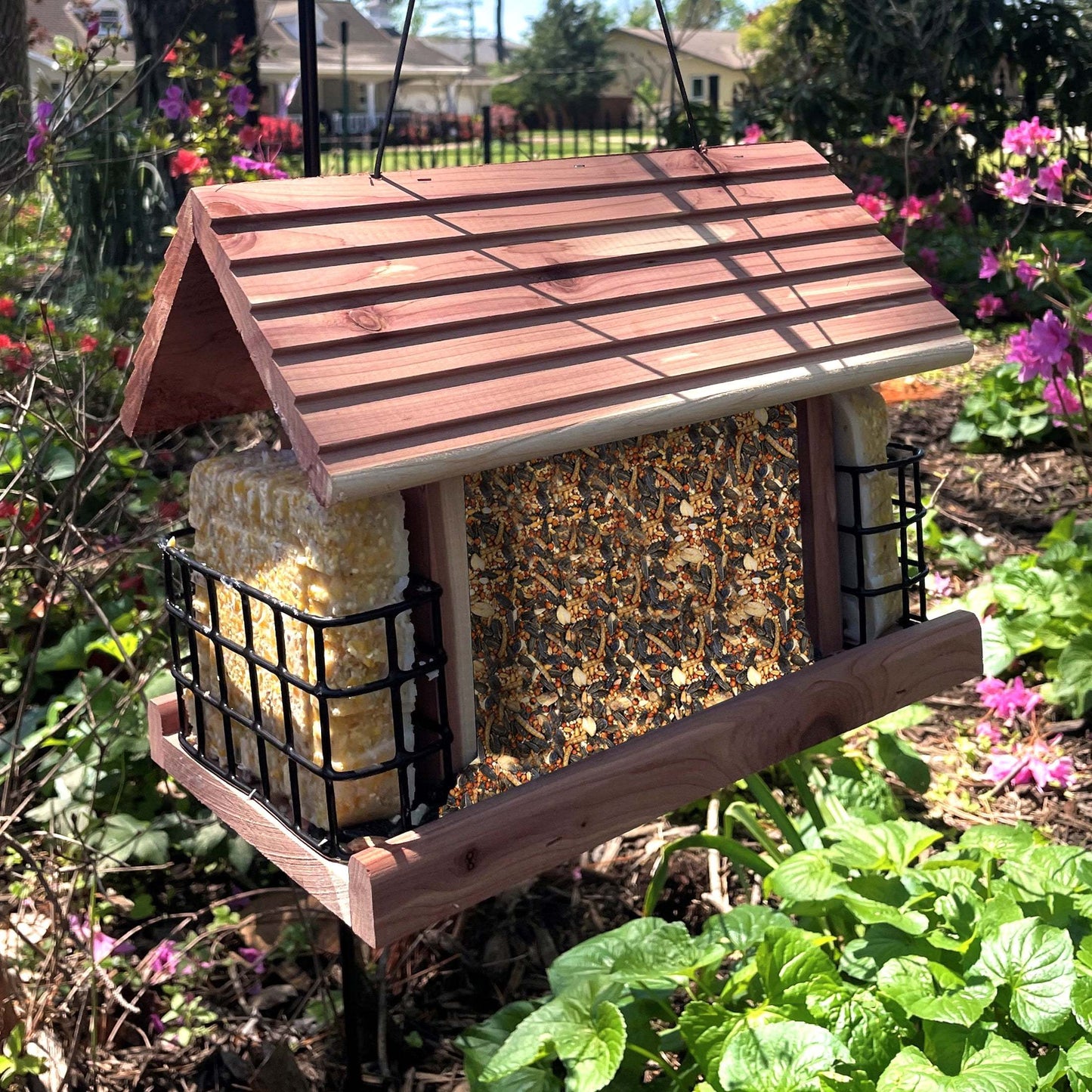 1-Pack (11.75oz) High-Energy Suet Cake with Whole Sunflower - Heavy-Duty Bird Food for Winter, Nesting, Migration - Attracts Cardinals, Chickadees, Woodpeckers, Titmice - Long-Lasting Formula, Easy-to-Use Suet Feeder Cake - A