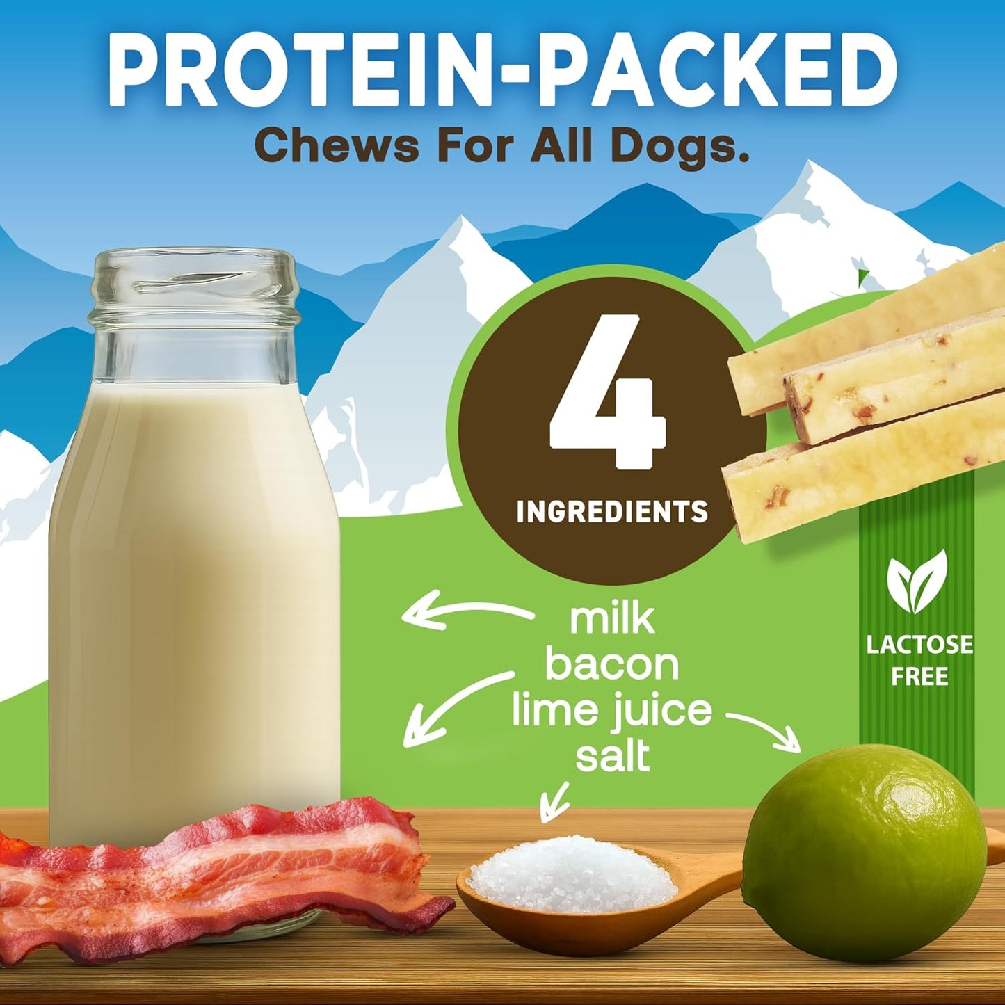 Bacon Flavor Gold Yak Chews for Large Dogs (1 lb to 5lb Bags) - One Stop Shop 4 Pets