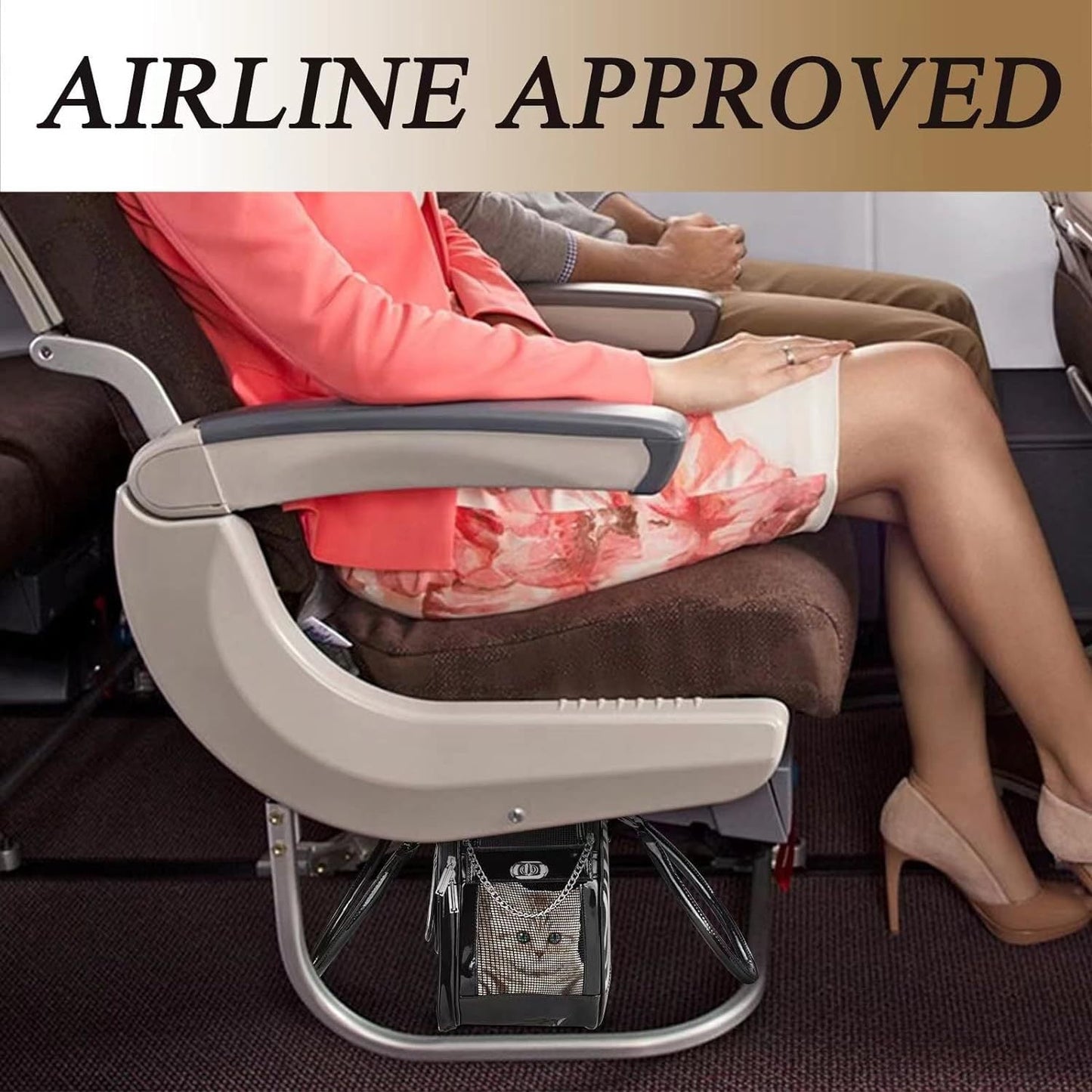 Pet Carrier – Quilted PU Leather with Gold Chain - One Stop Shop 4 Pets