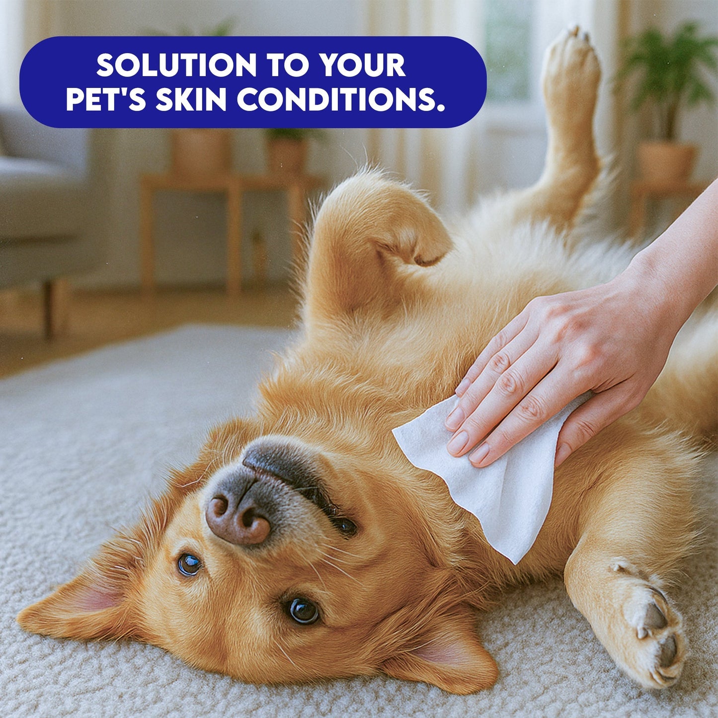 Extra Large Pet Wipes for Dogs & Cats – Hypoallergenic, Deodorizing Grooming Wipes for Paws, Butt, Ears & Eyes – Aloe & Vitamin E for Sensitive Skin – Travel-Friendly Cleaning (60ct, Made in USA)