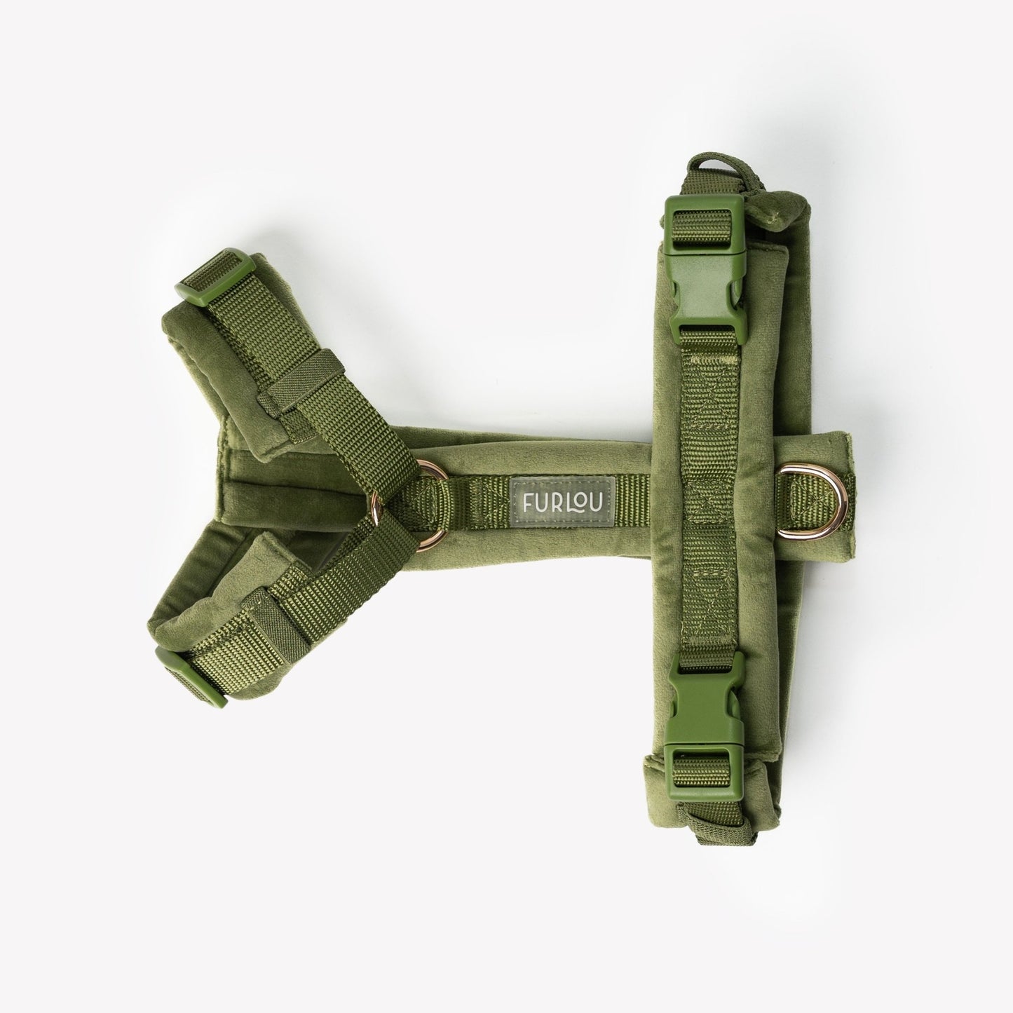 Green - Velvet Dog Harness - One Stop Shop 4 Pets