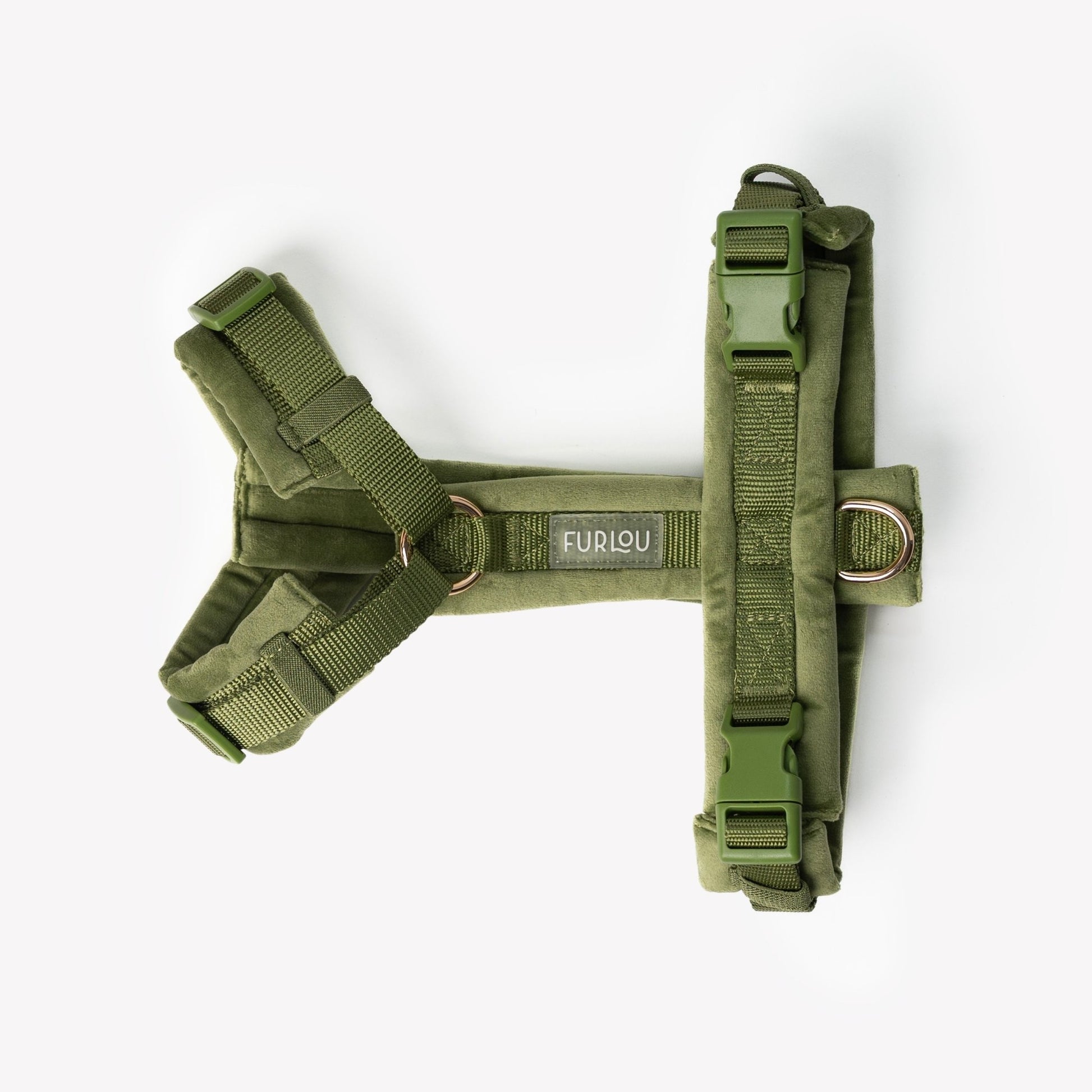 Green - Velvet Dog Harness - One Stop Shop 4 Pets