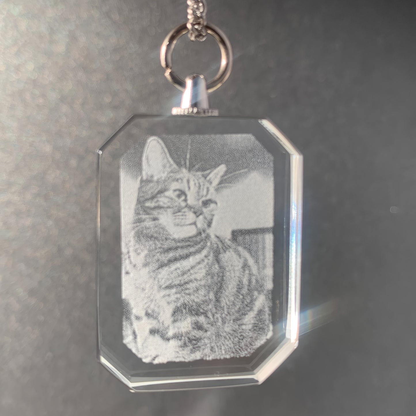 Personalized Cat Memorial Pendant Necklace – Custom Photo Locket with Durable Chain, Glass Keepsake for Pet Lovers, Unique Remembrance Gift for Cat Owners, Cat Jewelry