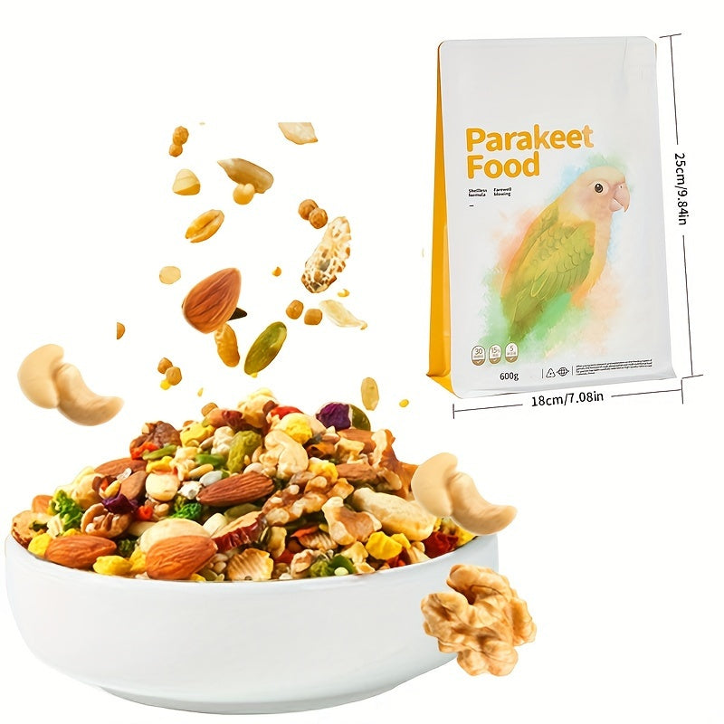 Shell-free feed nuts bird food nourishing pills Little Sun special food five-grain parrot mixed food, containing cashews, pumpkin seeds, almonds, sunflower seeds, walnuts and other high-quality nuts