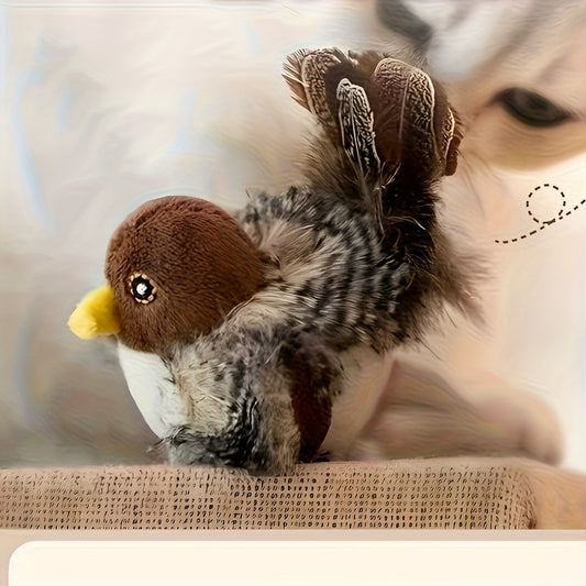 Interactive Flying Bird Cat Toy Flapping Wings Chirping, Cat Toys, Cat Toys For Indoor Cats, Fidget Toys, Interactive Cat Toy, Kitten Toys, Pet Toys, Bird Plush, Chirping Birds, Without Battery