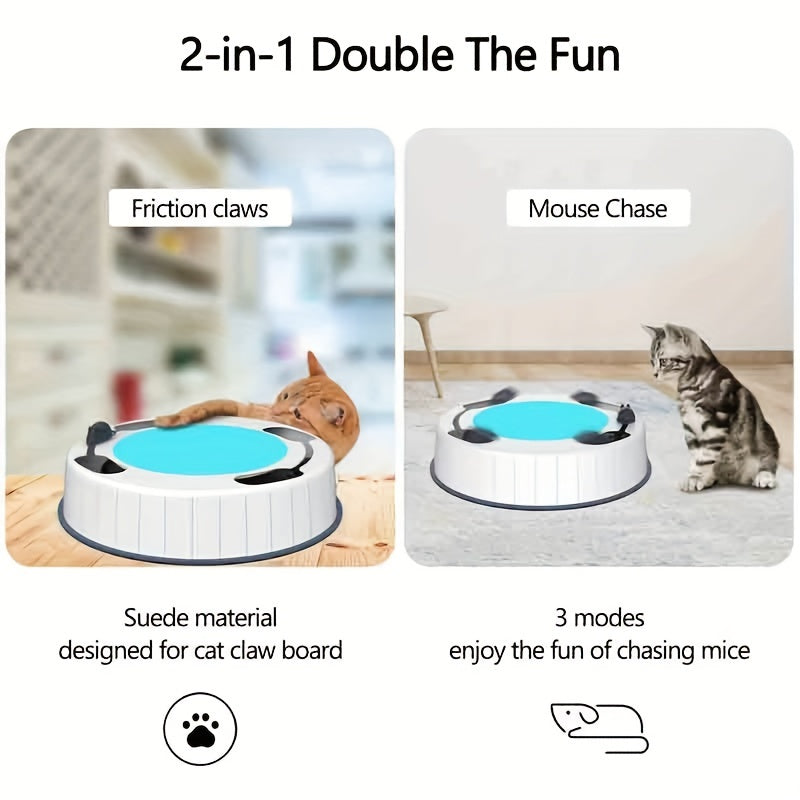 Electronic Cat Toys, Interactive Cat Toy with Simulate Hunting Mice, Cat Toys for Indoor Cats, Automatic Cat Toy with Scratch Mat Pet Toys
