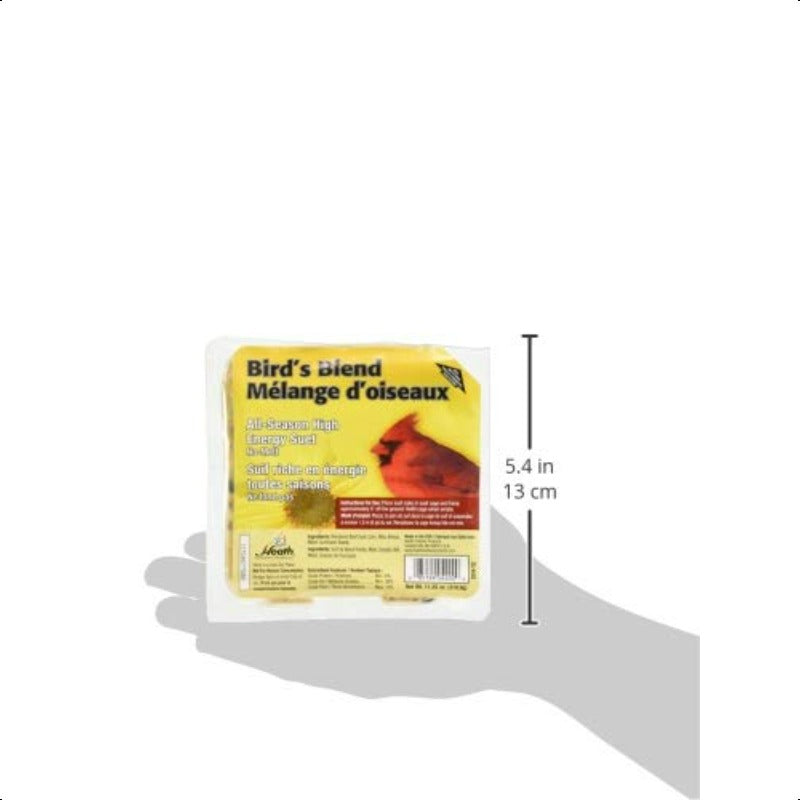 DD412 Heath Bird Suet Yellow 11.25 Ounce Pack of 12, Bird Food, Wildlife Feeding, Bulk Packaging, Simple Design, Durable Packaging, Plastic Container, Treat for Birds, Feeder Pack, Avian Caretakers, Wildlife Lovers