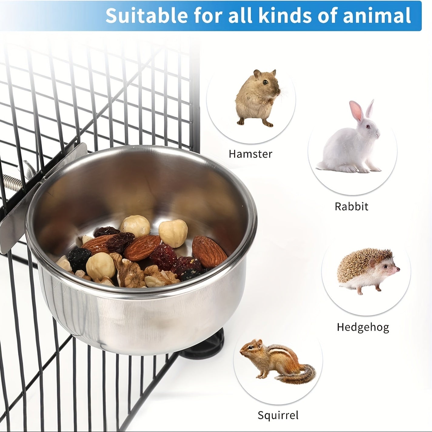 2pcs Bird Bowls, Bird Parrot Feeder Water Cage Bowl With Two Clips Bracket, Pet Feeder Water Bowl, Bird Cage Feeder, Sturdy Bird Food Bowl