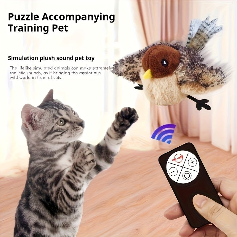 Interactive Flying Bird Cat Toy Flapping Wings Chirping, Cat Toys, Cat Toys For Indoor Cats, Fidget Toys, Interactive Cat Toy, Kitten Toys, Pet Toys, Bird Plush, Chirping Birds, Without Battery