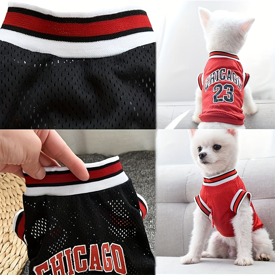 Set of 2 Dog Basketball Jerseys Boys Girls Pet Tank Tops Clothes Puppy Shirts Clothes Cute Clothes Summer Fashion Dog T-Shirts Women's Suitable for Large Dogs, Medium and Small Chihuahuas, Yorkshire Terriers