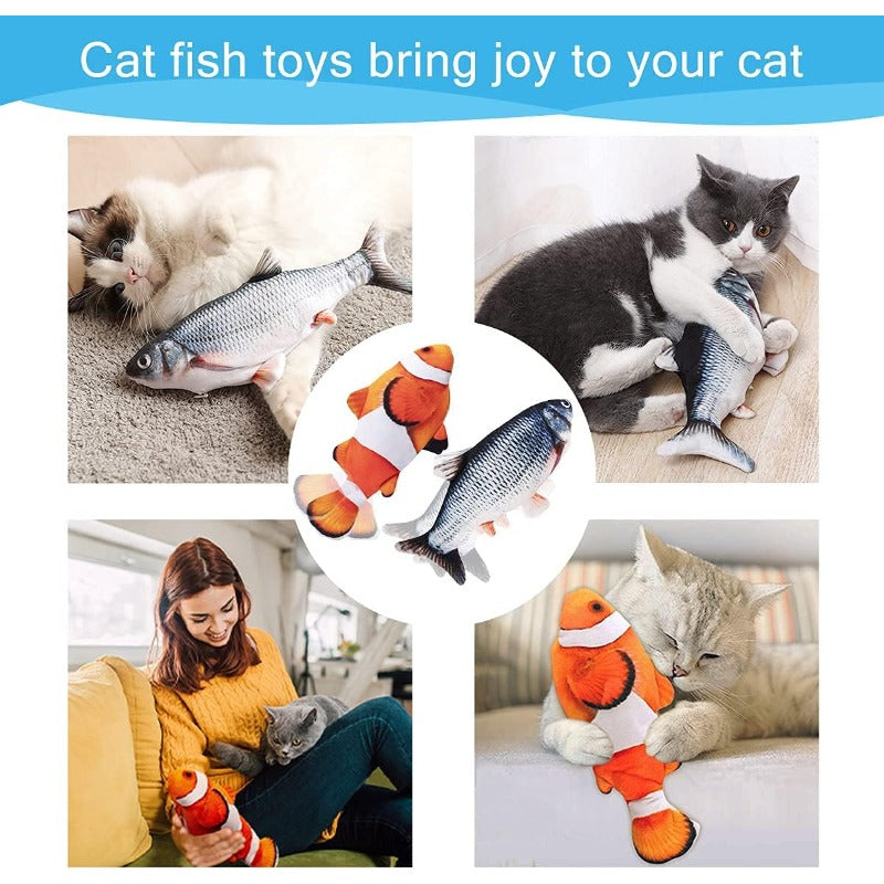 Interactive Cat Toys Flopping Fish with Pet Herb Moving Cat Toys for Indoor Cats 2Pack 11 Electric Automatic Kitten Kicker Exercise Toy Wiggle SilverVine Floppy Fish for Small Dogs Kitten, Accessories Cat, Cat Accessories for