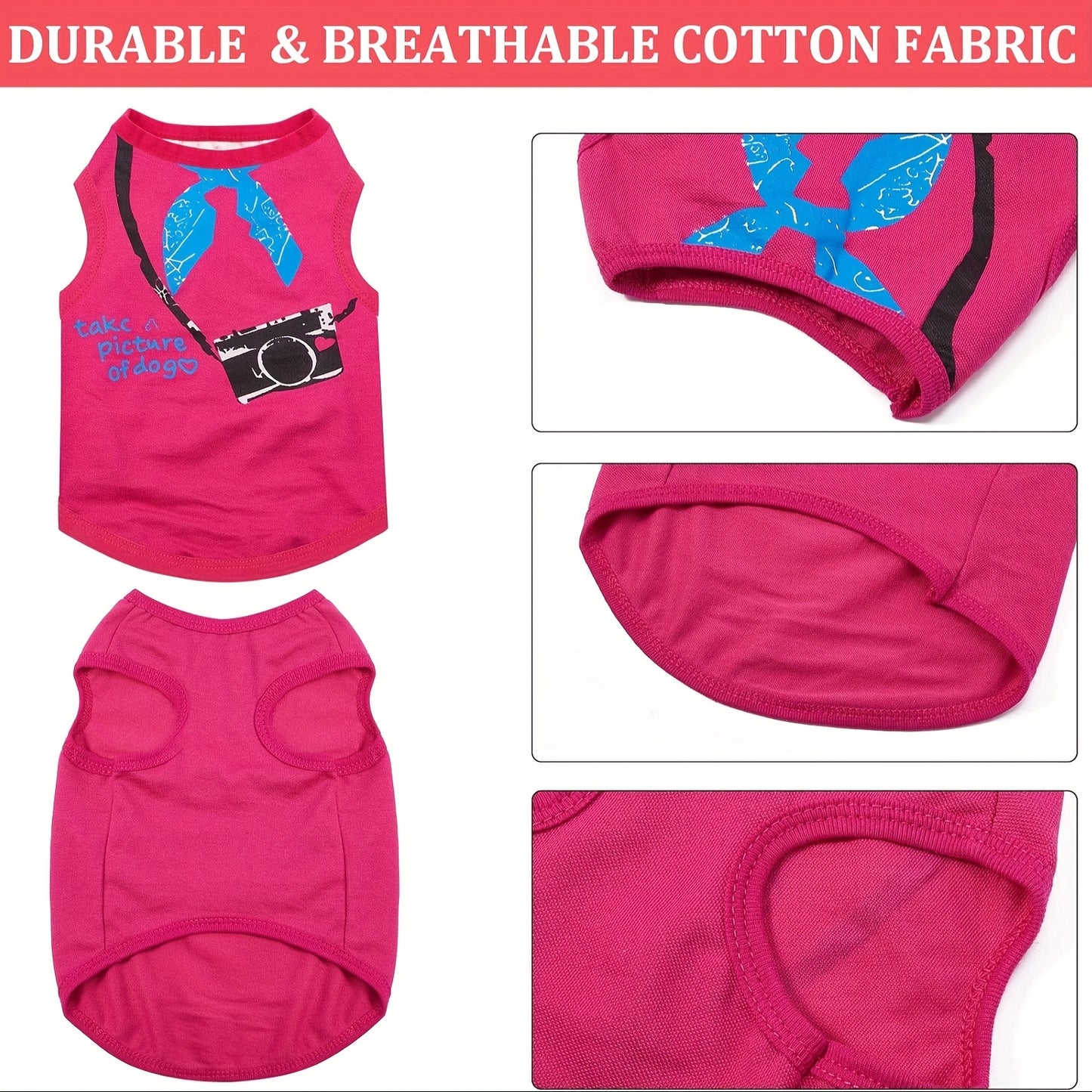 9pcs Printed Pet Shirts Cute Dog T Shirts Summer Puppy T Shirt Soft Breathable Pet Sweatshirt For Small Medium Dogs Puppy Cats(Watermelon Pattern, S)