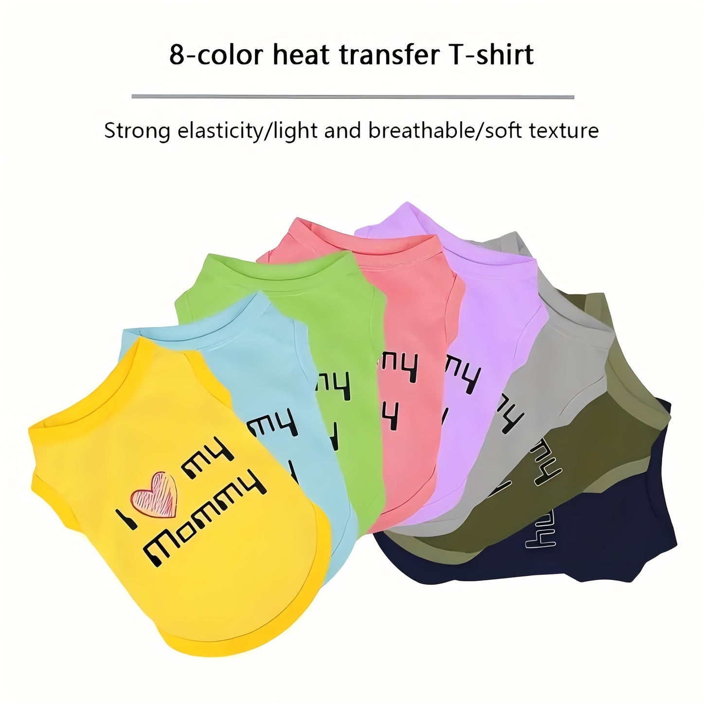 4 Pack Dog T-Shirts, Embroidered "I Love My Mom" Pet Shirt, Sleeveless Pet Vest, Dog Shirt, Dog Clothes, Breathable Summer Dog Vest For Small, Medium And Large Dogs