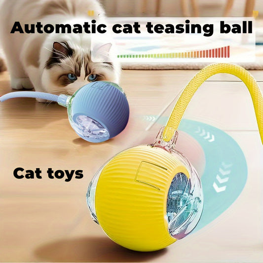 [Rechargeable Interactive Cat Toy Ball] USB Rechargeable Cat Toy Ball - Durable, Interactive Teaser for Cats & Dogs, Relieves Boredom with Smart Electric Play, Automatic Cat Toys