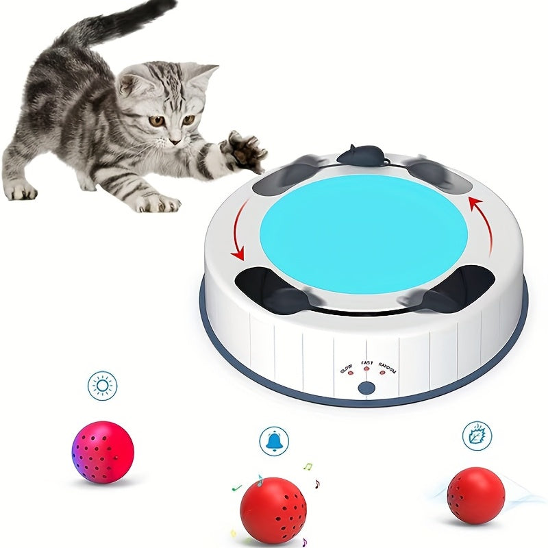 Electronic Cat Toys, Interactive Cat Toy with Simulate Hunting Mice, Cat Toys for Indoor Cats, Automatic Cat Toy with Scratch Mat Pet Toys