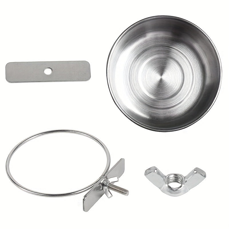 2pcs Bird Bowls, Bird Parrot Feeder Water Cage Bowl With Two Clips Bracket, Pet Feeder Water Bowl, Bird Cage Feeder, Sturdy Bird Food Bowl