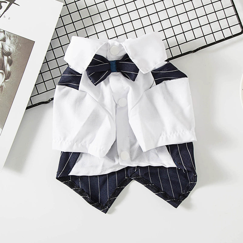 Pet Dog Cat Clothes Spring and Summer Thin Business Suit Jarre Aero Bull Puppy Teddy Small Size Dogs Wedding Dress