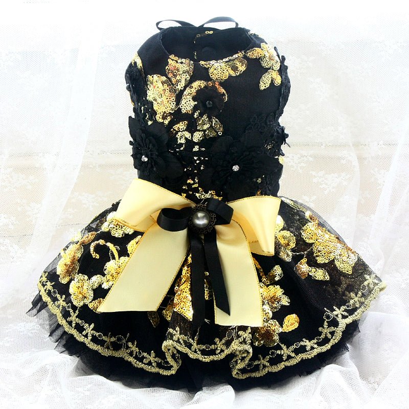 Unique Design Floral Sequin Pet Clothes Luxury Tutu Dogs Dress Perfect for Weddings Birthdays - One Stop Shop 4 Pets