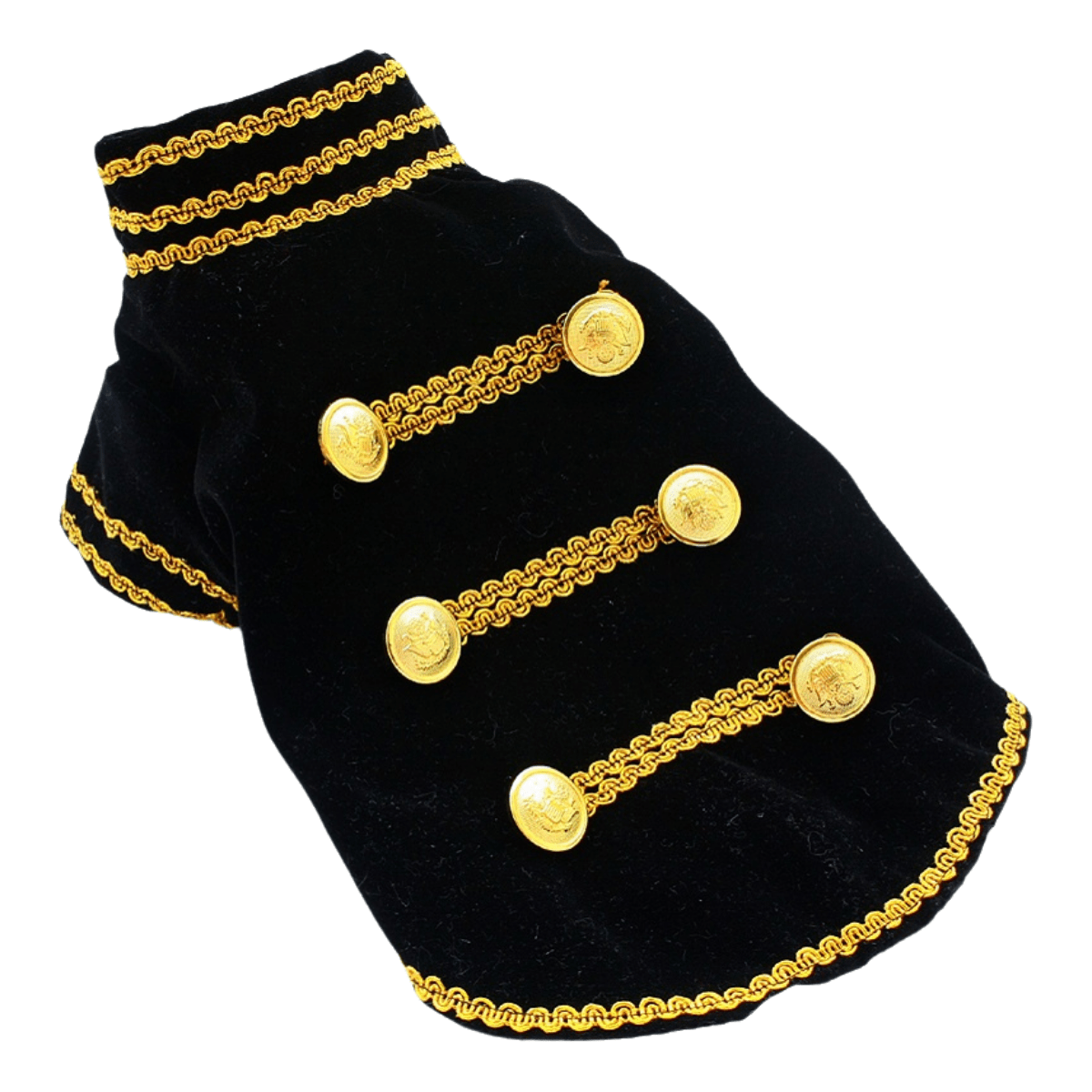 Handcrafted Velvet Dog Outfit with Gold Embroidery Double Breasted Buttons Vintage Pet Jacket - One Stop Shop 4 Pets