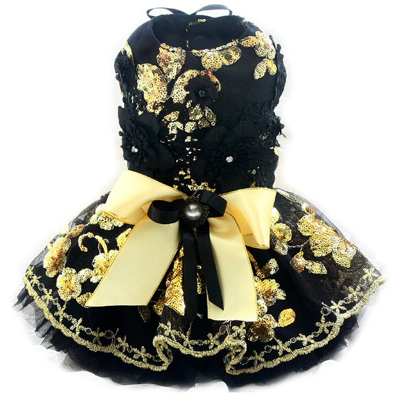 Unique Design Floral Sequin Pet Clothes Luxury Tutu Dogs Dress Perfect for Weddings Birthdays - One Stop Shop 4 Pets