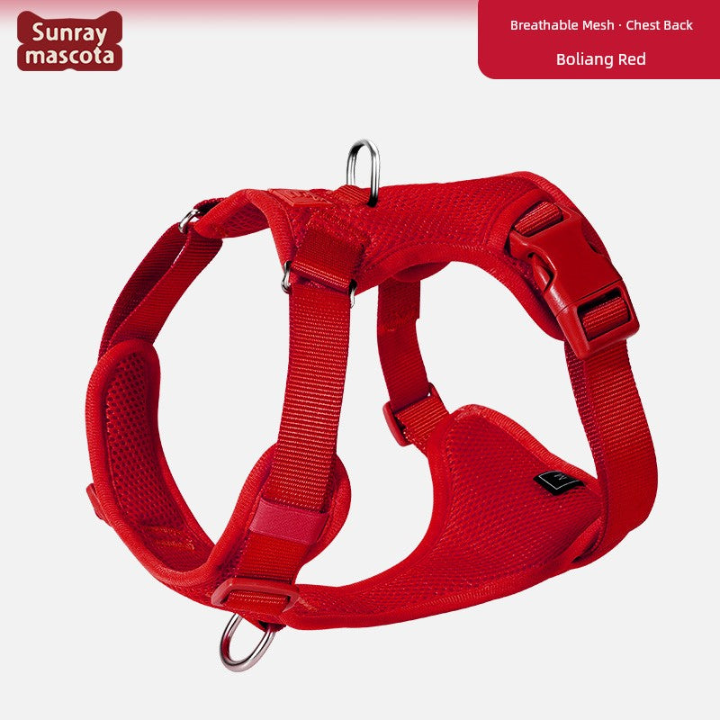 Sunraymascota Dog Breast Strap Pet Vest Vest Small and Medium-Sized Dogs Anti Breaking Loose Hand Holding Rope