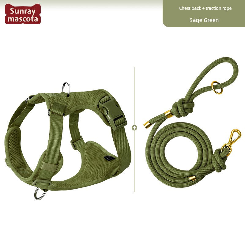 Sunraymascota Dog Breast Strap Pet Vest Vest Small and Medium-Sized Dogs Anti Breaking Loose Hand Holding Rope