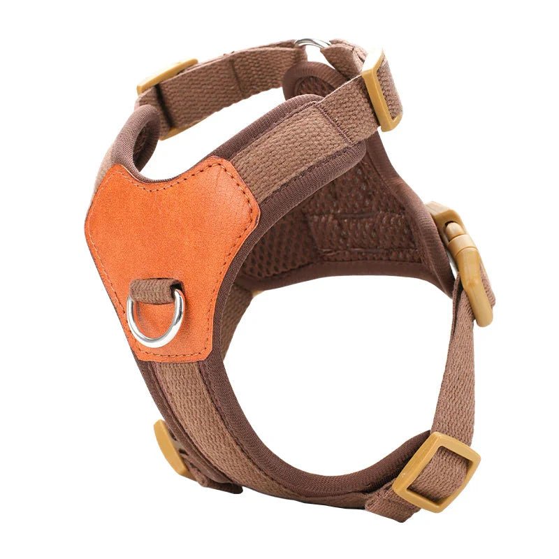 HP374 - Retro Pet Harness for dogs，Adjustable webbing and High - quality PU Leather，Breathable mesh lining. - One Stop Shop 4 Pets