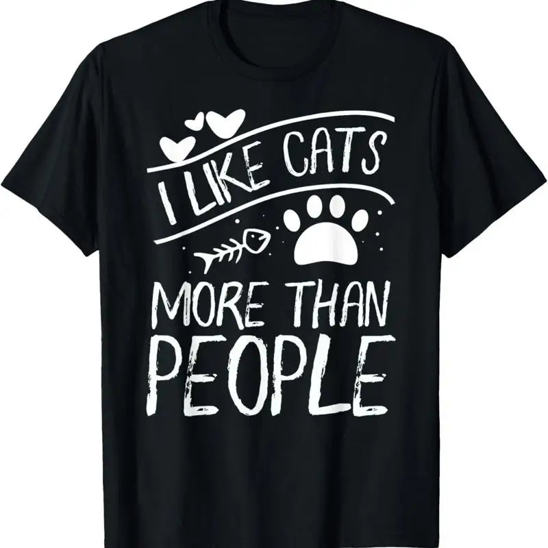 Cat Lover T Shirt I Like Cats More Than People