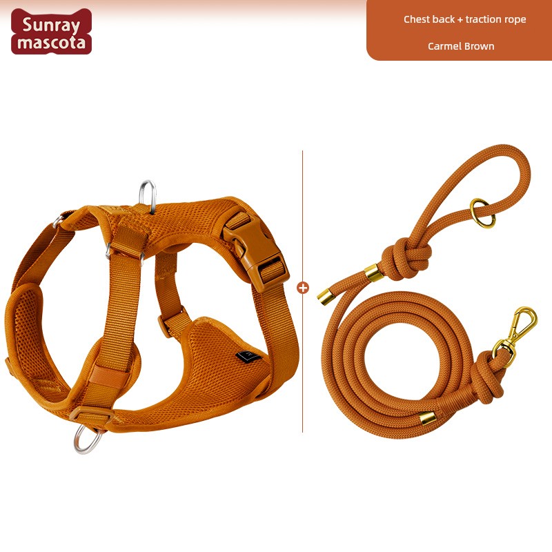 Sunraymascota Dog Breast Strap Pet Vest Vest Small and Medium-Sized Dogs Anti Breaking Loose Hand Holding Rope
