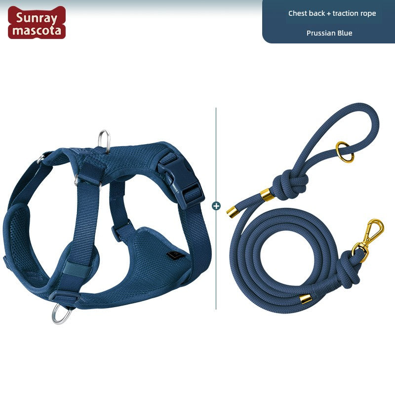 Sunraymascota Dog Breast Strap Pet Vest Vest Small and Medium-Sized Dogs Anti Breaking Loose Hand Holding Rope