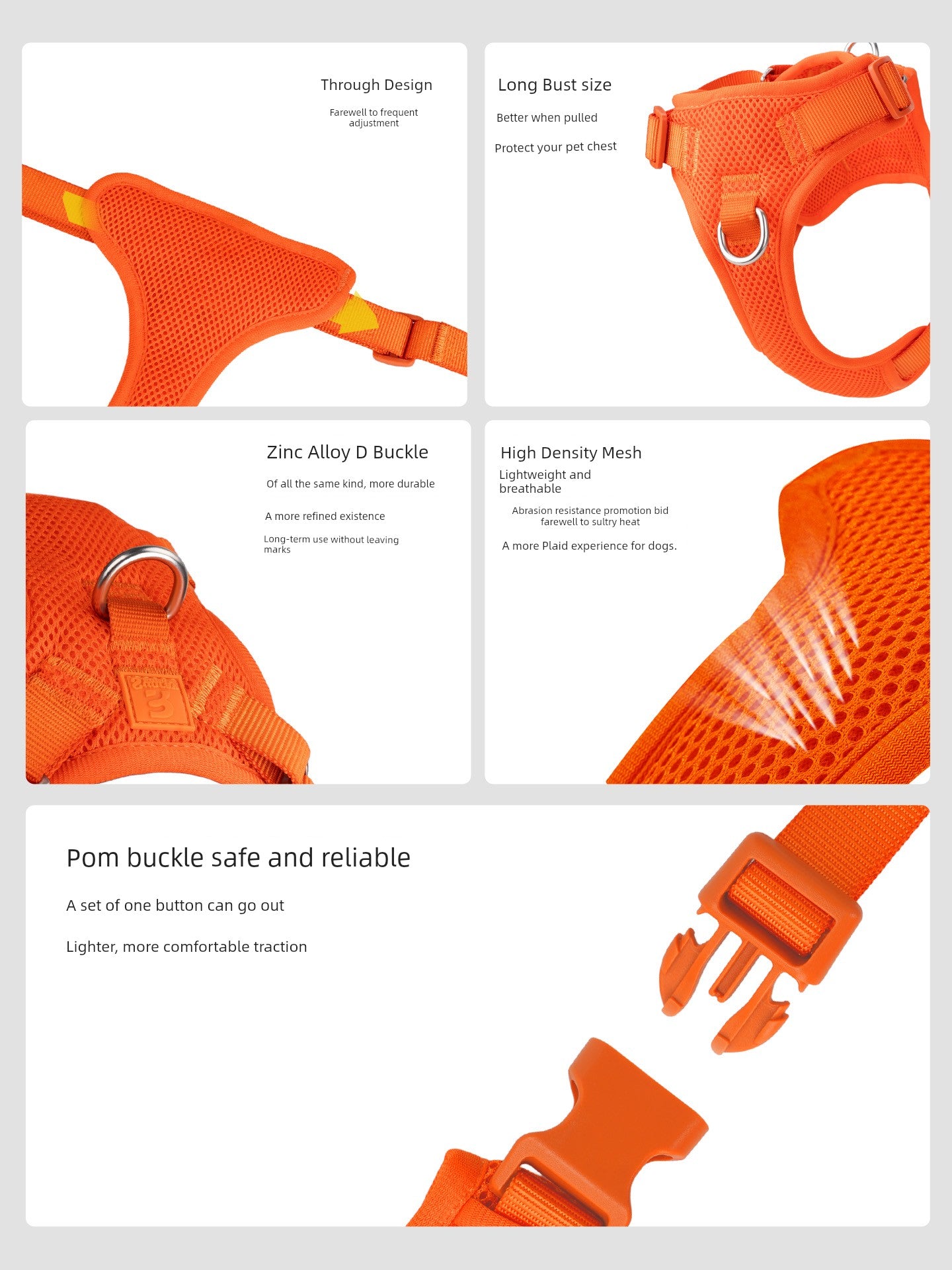 Sunraymascota Dog Breast Strap Pet Vest Vest Small and Medium-Sized Dogs Anti Breaking Loose Hand Holding Rope