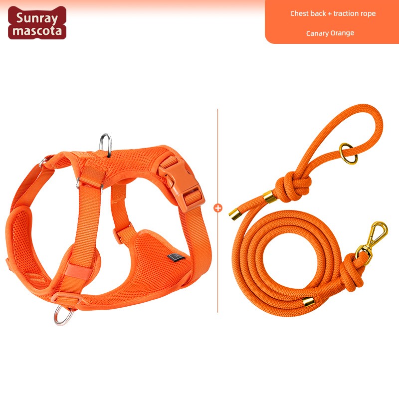 Sunraymascota Dog Breast Strap Pet Vest Vest Small and Medium-Sized Dogs Anti Breaking Loose Hand Holding Rope