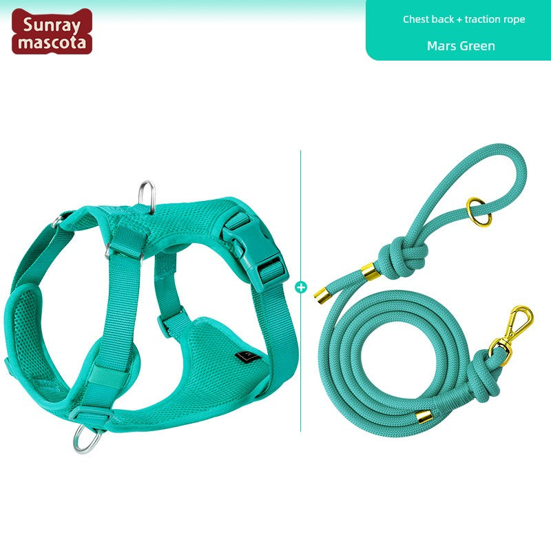 Sunraymascota Dog Breast Strap Pet Vest Vest Small and Medium-Sized Dogs Anti Breaking Loose Hand Holding Rope