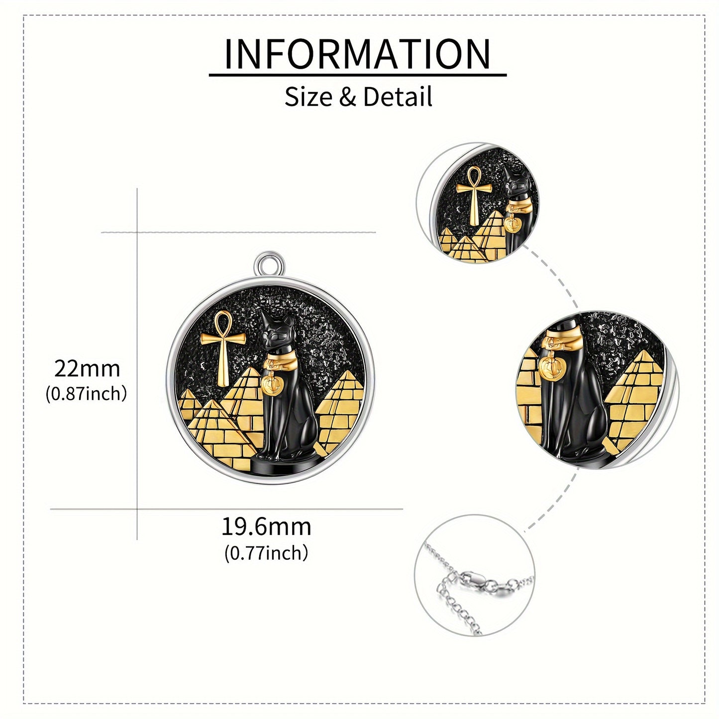 Bastet Cat Necklace Sterling Silver Egyptian Bastet Cat Pendant Necklace Ankh Eye Of Horus Egyptian Cat Jewelry Black Cat Gifts For Women Men