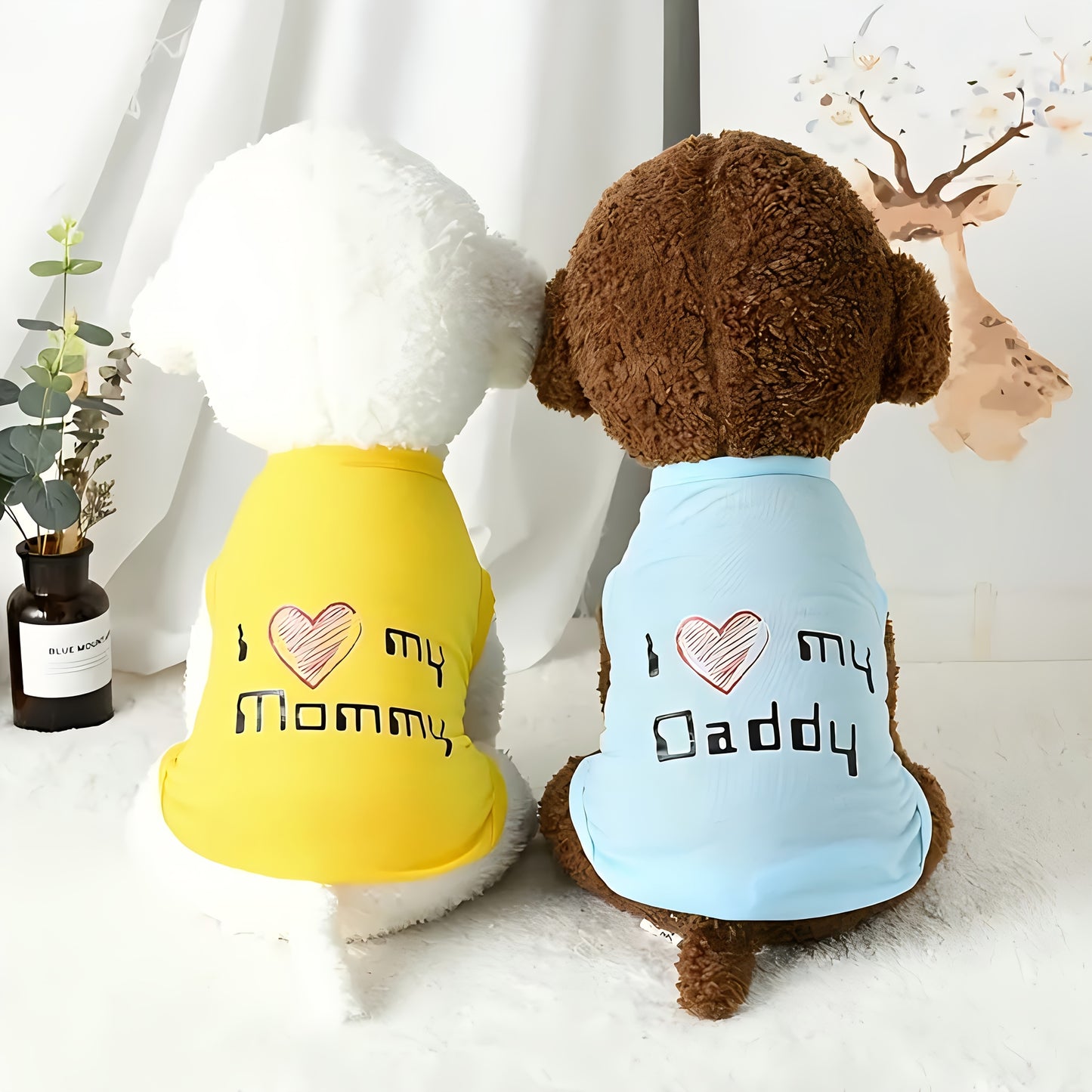 4 Pack Dog T-Shirts, Embroidered "I Love My Mom" Pet Shirt, Sleeveless Pet Vest, Dog Shirt, Dog Clothes, Breathable Summer Dog Vest For Small, Medium And Large Dogs