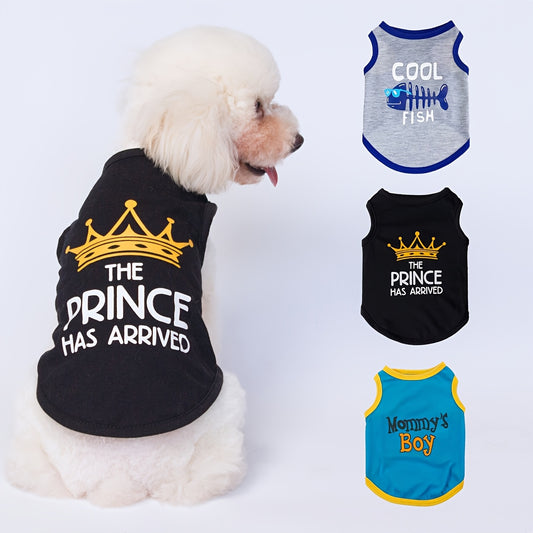 3pcs Dog Clothes Set, Puppy Vest, Boys Pet Breathable Shirt, Summer Pet T-Shirt Printed Pet Sweatshirt Clothing Puppy Clothing