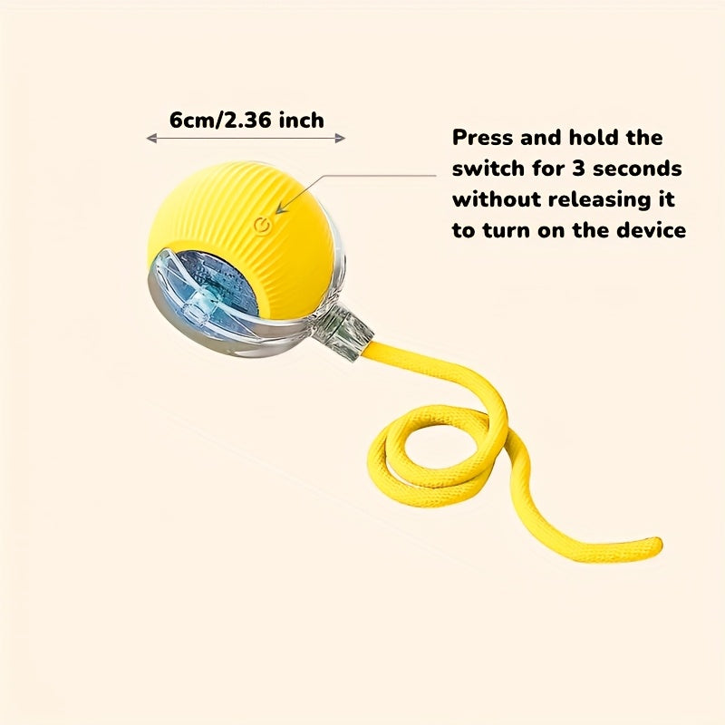 [Rechargeable Interactive Cat Toy Ball] USB Rechargeable Cat Toy Ball - Durable, Interactive Teaser for Cats & Dogs, Relieves Boredom with Smart Electric Play, Automatic Cat Toys
