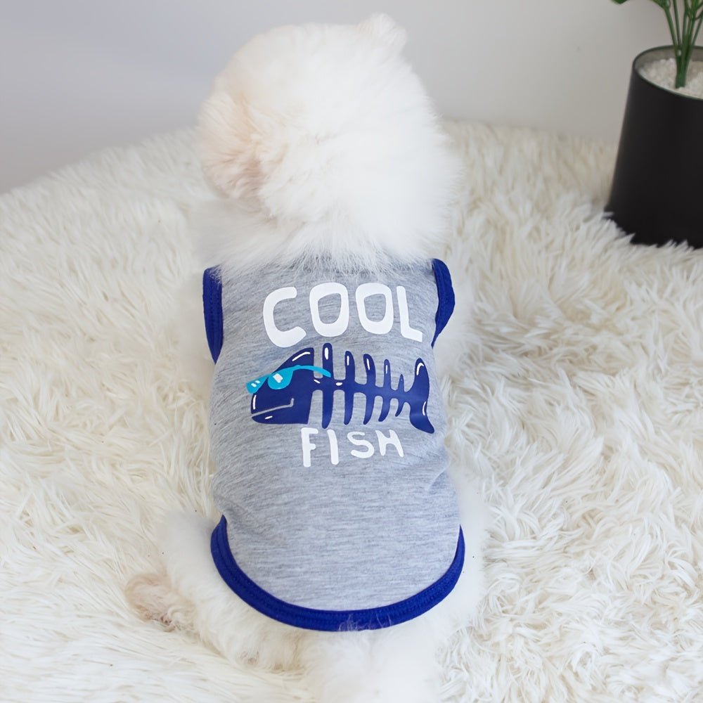 3pcs Dog Clothes Set, Puppy Vest, Boys Pet Breathable Shirt, Summer Pet T-Shirt Printed Pet Sweatshirt Clothing Puppy Clothing - One Stop Shop 4 Pets