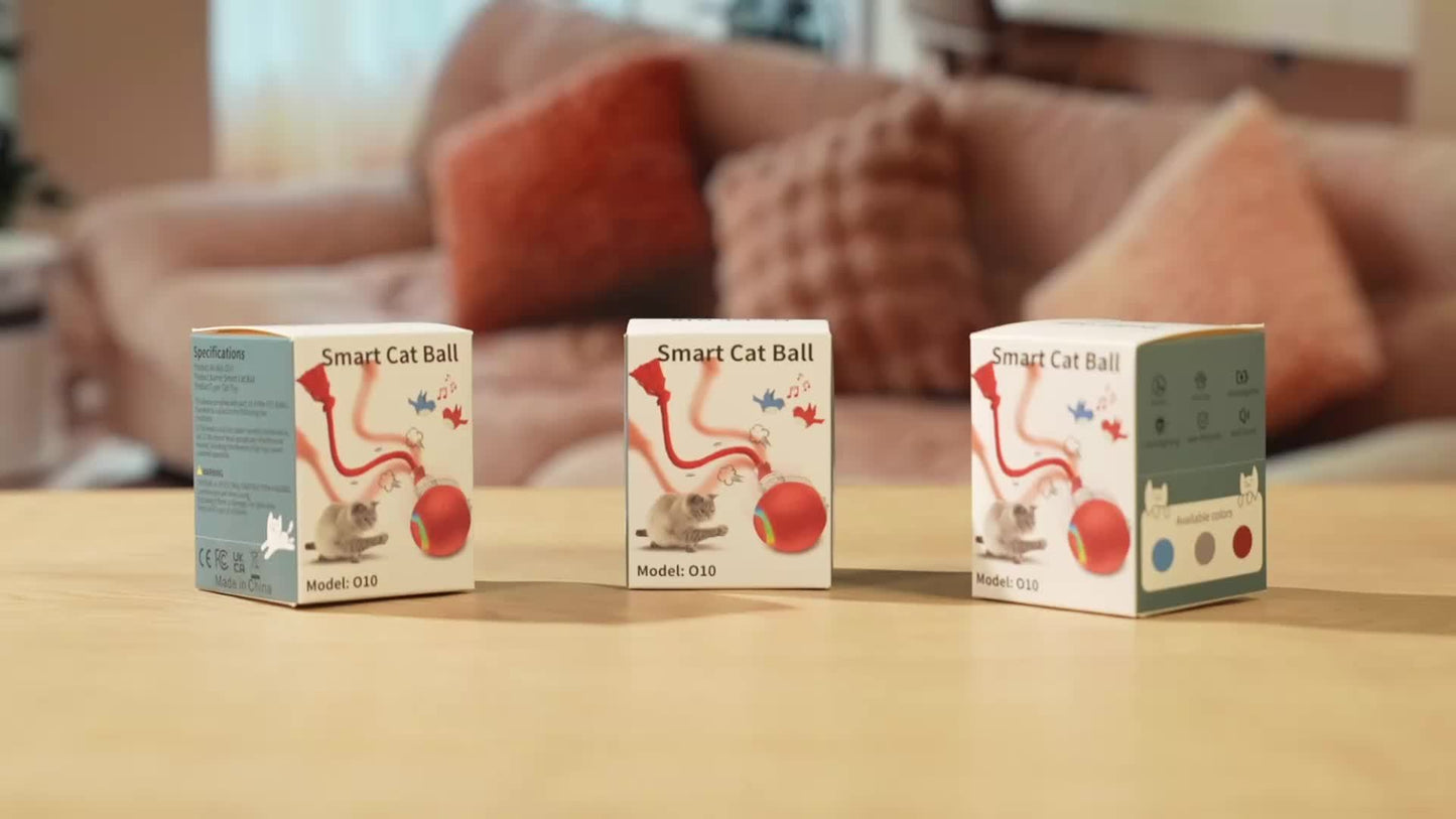 Cat Toys For Indoor Cats, Interactive Cat Toy, USB Rechargeable, Fast Rolling Dog Ball Toy On Rug, Bird Chirping & Motion Activated Cat Ball, Anti-Depression Pet Toy Fun Gift With Light