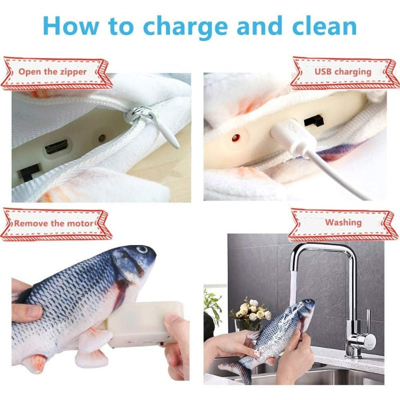 Interactive Cat Toys Flopping Fish with Pet Herb Moving Cat Toys for Indoor Cats 2Pack 11 Electric Automatic Kitten Kicker Exercise Toy Wiggle SilverVine Floppy Fish for Small Dogs Kitten, Accessories Cat, Cat Accessories for