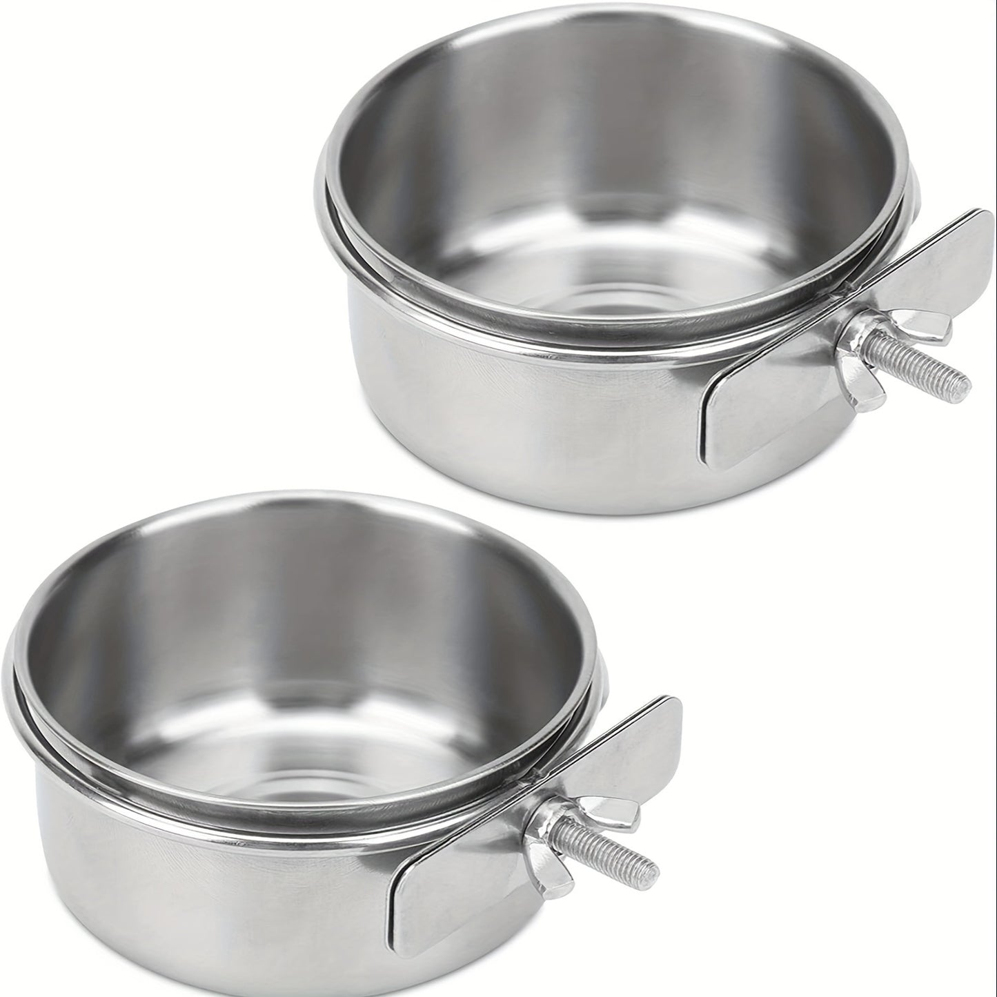 2pcs Bird Bowls, Bird Parrot Feeder Water Cage Bowl With Two Clips Bracket, Pet Feeder Water Bowl, Bird Cage Feeder, Sturdy Bird Food Bowl