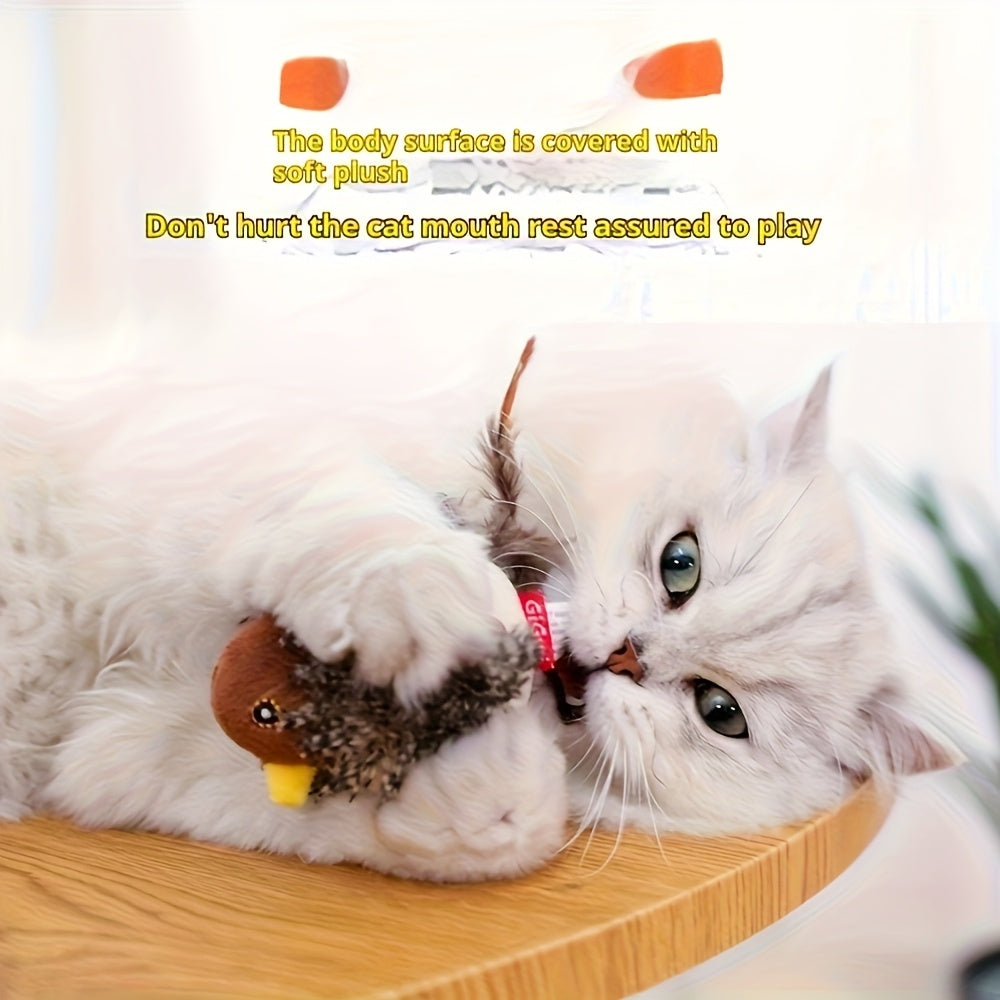 Interactive Flying Bird Cat Toy Flapping Wings Chirping, Cat Toys, Cat Toys For Indoor Cats, Fidget Toys, Interactive Cat Toy, Kitten Toys, Pet Toys, Bird Plush, Chirping Birds, Without Battery