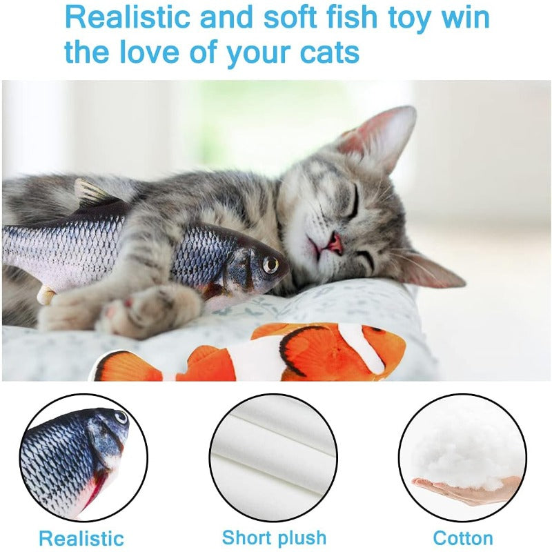 Interactive Cat Toys Flopping Fish with Pet Herb Moving Cat Toys for Indoor Cats 2Pack 11 Electric Automatic Kitten Kicker Exercise Toy Wiggle SilverVine Floppy Fish for Small Dogs Kitten, Accessories Cat, Cat Accessories for