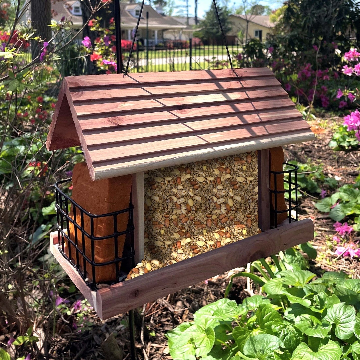 1 Pack No Melt Suet Dough Bird Food - Hot Pepper Formula with Red Pepper & Suet, High-Fat Wild Bird Suet Cake | Squirrel & Backyard Pest Deterrent, Attracts Cardinals, Wrens, Chickadees, Nuthatches | Year-Round Feeding, Easy-