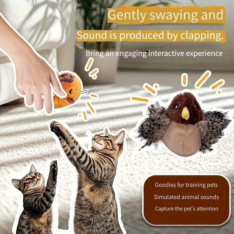 Interactive Flying Bird Cat Toy Flapping Wings Chirping, Cat Toys, Cat Toys For Indoor Cats, Fidget Toys, Interactive Cat Toy, Kitten Toys, Pet Toys, Bird Plush, Chirping Birds, Without Battery