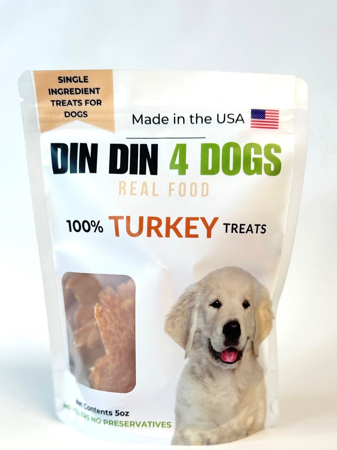 100% Turkey Dog Treats, 5 Ounce Bag, Single Ingredient, High Protein - One Stop Shop 4 Pets
